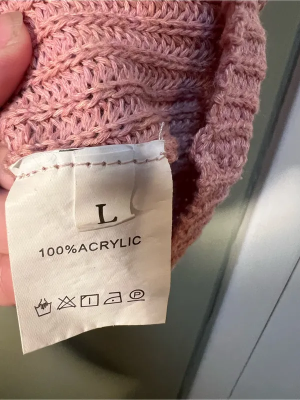 Women’s Size Large Sleeveless Sweater Reversible Scoop Neck V-Neck Knit Pink - Image 7