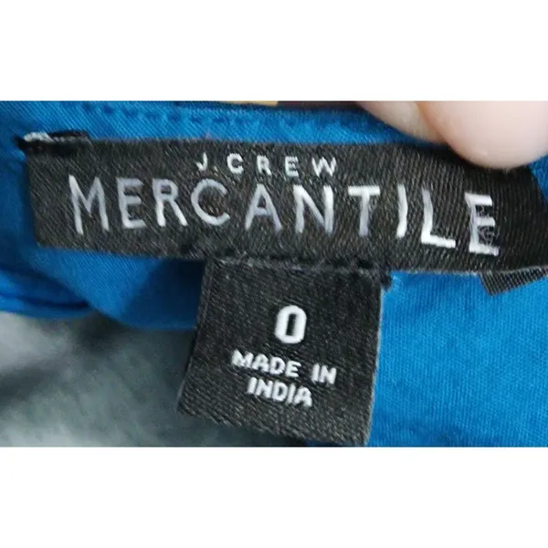 J.Crew Mercantile‎ Blue Cotton Flutter Sleeve V-Neck Midi Dress Size 0 - Image 3