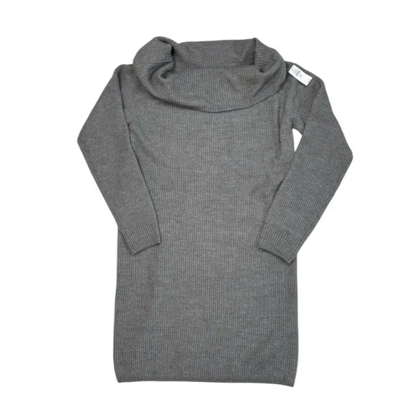 *New GAP Knit Sweater Dress Womens MTall Gray Cowl Neck Neutral Classic Office - Image 2