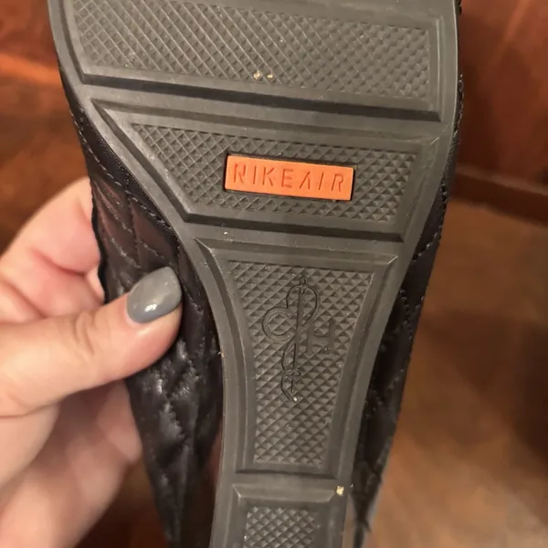 Cole Haan NikeAir Quilted‎ Leather Wedge Flats Black Womens 8 Comfort - Image 10