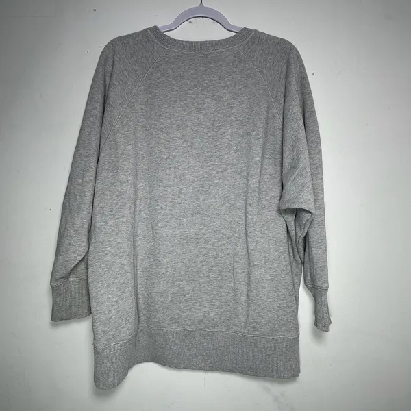 Aerie Womens Relaxed Raglan Sleeve Crewneck Sweatshirt Heather Grey Large‎ 8527 - Image 2