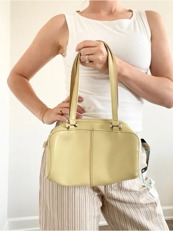 Y2K Pastel Green Leather Shoulder Bag - Image 4