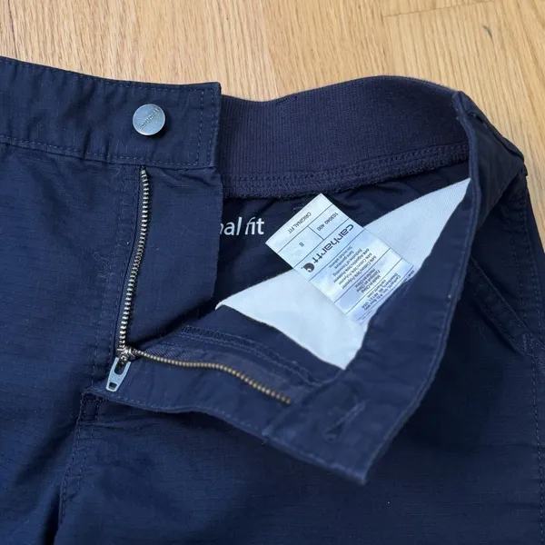 Carhartt Women's Original Fit Smithville Ripstop Shorts Blue 8 EUC Gorp Roll Up - Image 11