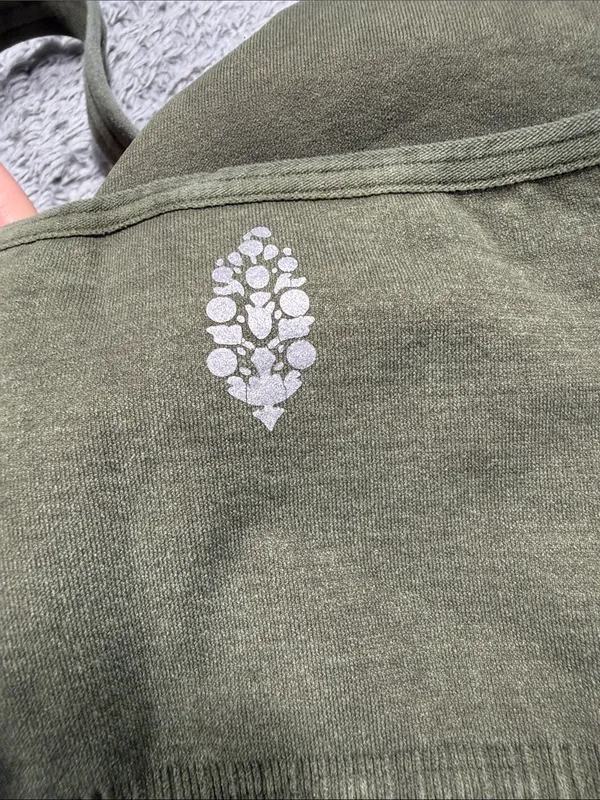 Free people movement FP Olive Green Ribbed V-Neck Sports Bra Top XS/s - Image 3