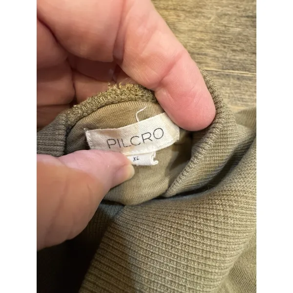 Pilcro Perfectly‎ Oversized Pullover Sweatshirt in green Size XL Bubble Hem Crop - Image 5