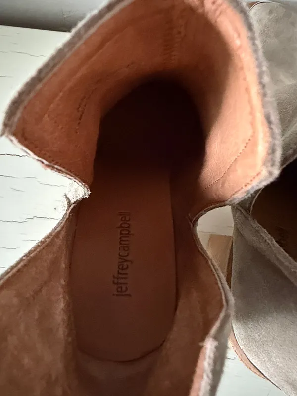 Jeffrey Campbell Cromwell Suede Western Ankle Booties Taupe Block Heel Women’s 8 - Image 5