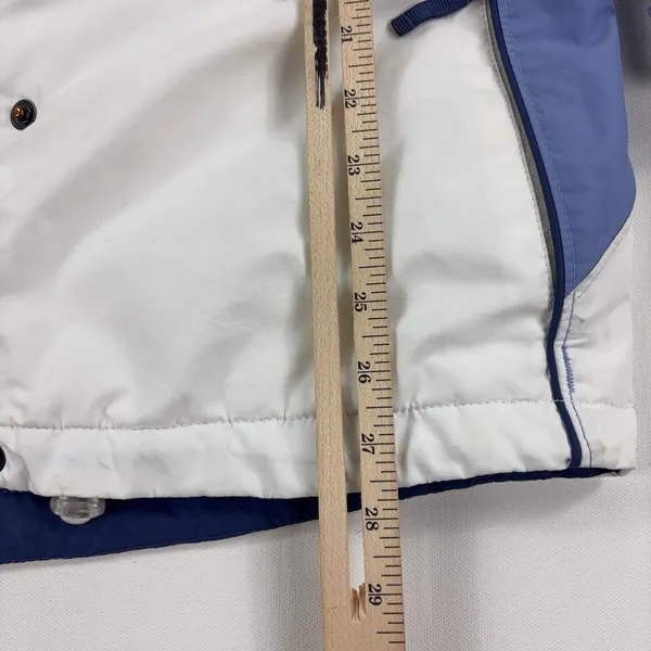 Columbia Jacket Womens Large White Blue Interchange Hooded Nylon - Image 6