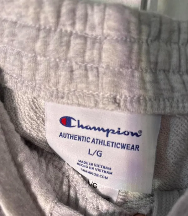 Champion Shorts Womens 2XL Grey Sweats Comfy Gym Logo Stripe Drawstring Terry - Image 4