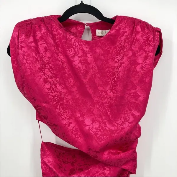 Ronny Kobo Kyle Asymmetric Cutout Ruched Pink Cocktail Mini Dress NEW MEDIUM - Image 4