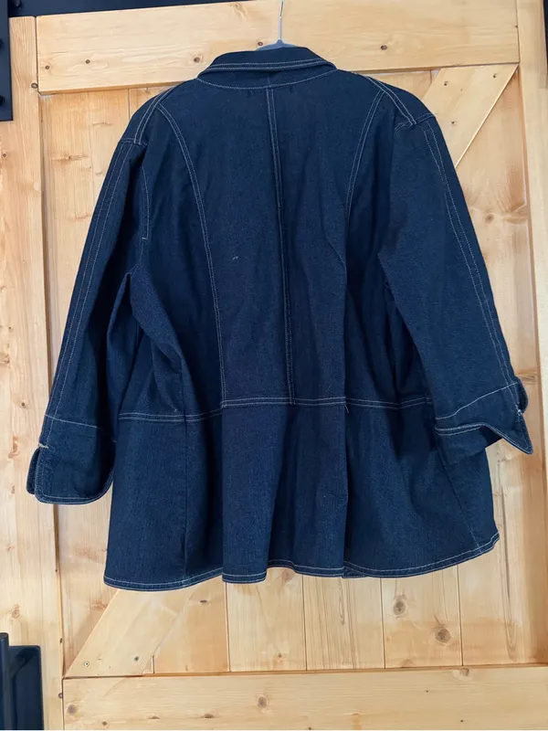 Apostrophe Woman Dark Wash Denim Jacket Size 20W Button Front Stretch Plus Size - Image 6