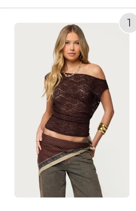 Edikted Top Lace Sheer - Image 3