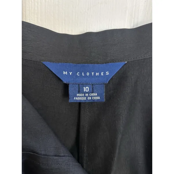 100% Silk Black Trouser Pants Size 10 Contemporary Minimalist Quiet Luxury - Image 4