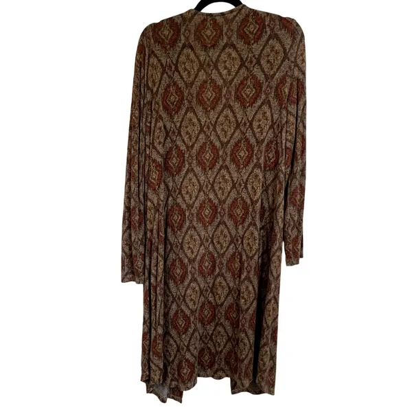 5/$25 Maurices Sz‎ M Southwestern Longline Duster Cardigan in Brown - Image 3