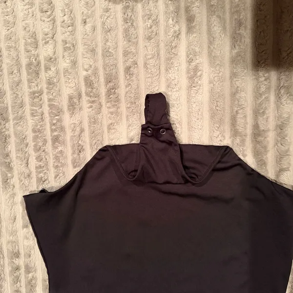 By‎ Anthropologie Womens Black Spaghetti Strap Thong Bodysuit Large Scoop Neck - Image 6