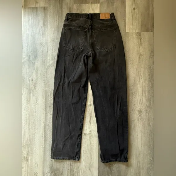 Madewell Low Slung Straight Jeans Black Button Fly 23 Waist - Image 6