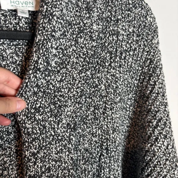 Haven Well Within marled long open cardigan sweater Gray Size XL - Image 2