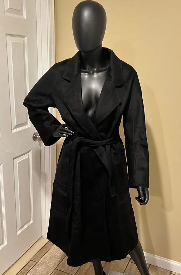 Wool Trench Coat Winter Jacket Parka Bomber Office Coat Wool Jacket Fall Long Jacket Black - Image 6