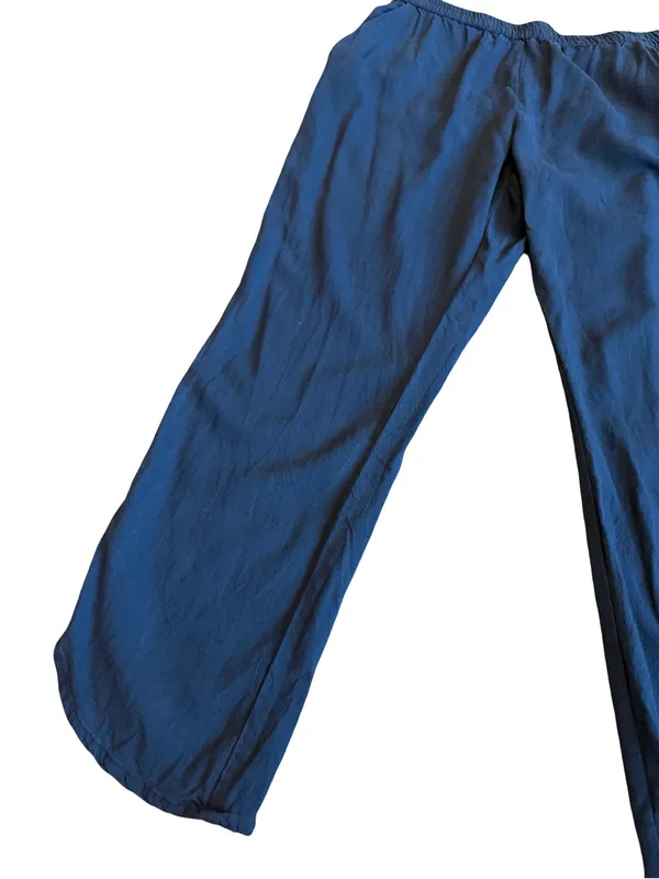 Marine Layer Navy Blue Pull-On Pants Cropped Length Stretch Casual Size Small - Image 5