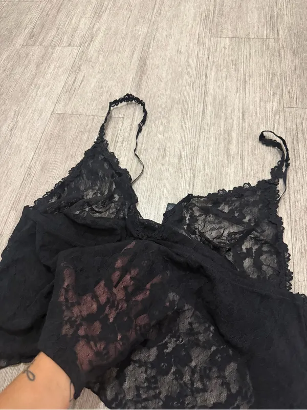 SKIMS sheer black lace camisole - Image 5