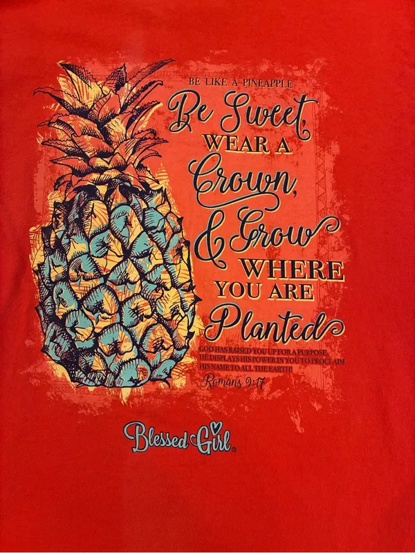 Women’s Delta Pro Weight Orange T-Shirt “Blessed Girl” Size Small 100% Cotton - Image 7