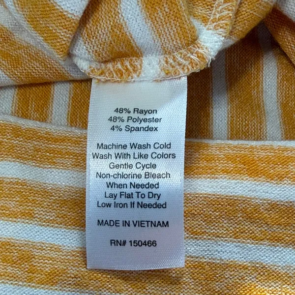 Market & Spruce Yellow and White Striped Scoop Neck Tee - Image 4