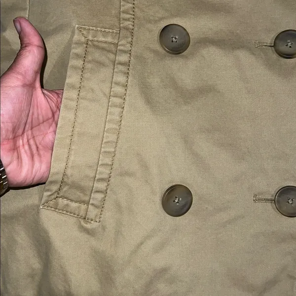Banana Republic Women's Beige Pea Coat size L - Image 8