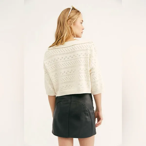 Free People Sandcastle Crop Sweater in White - Image 2