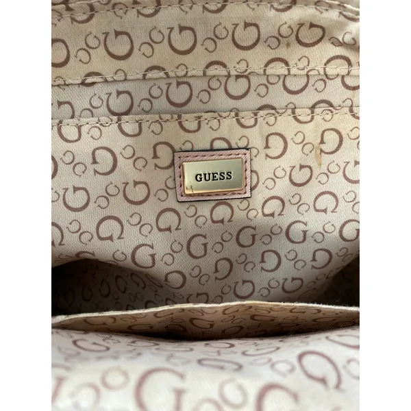 Guess Culkin Women's Beige Logo Monochrome Leather Shoulder Tote Bag Handbag OS - Image 7