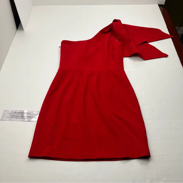 Dress the Population Tiff One Shoulder Mini Dress Womens SZ Small‎ Rouge Red NEW - Image 16