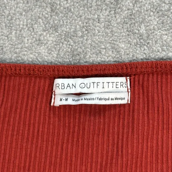 Urban Outfitters Cut Out Bralette Crop Top Women's Medium Rust Red Ribbed - Image 5