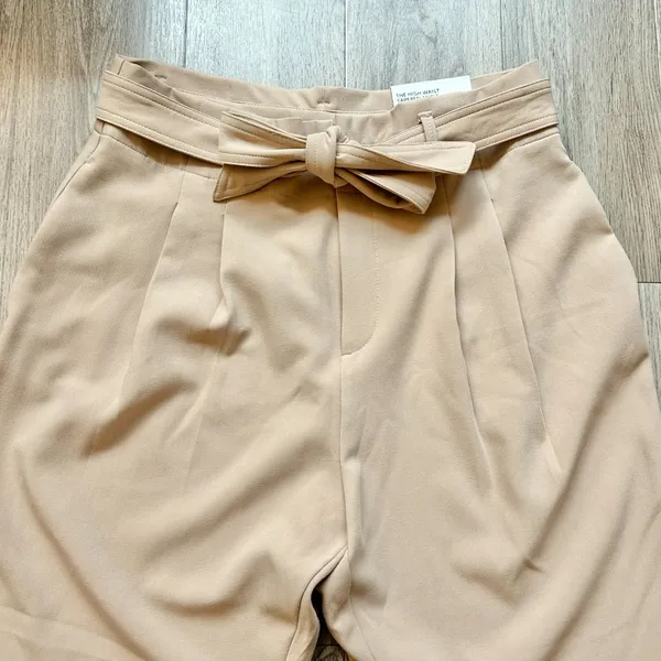 Ann Taylor The High Waisted Tapered Wide Leg Ankle Pants in Tan Size L NWT - Image 3