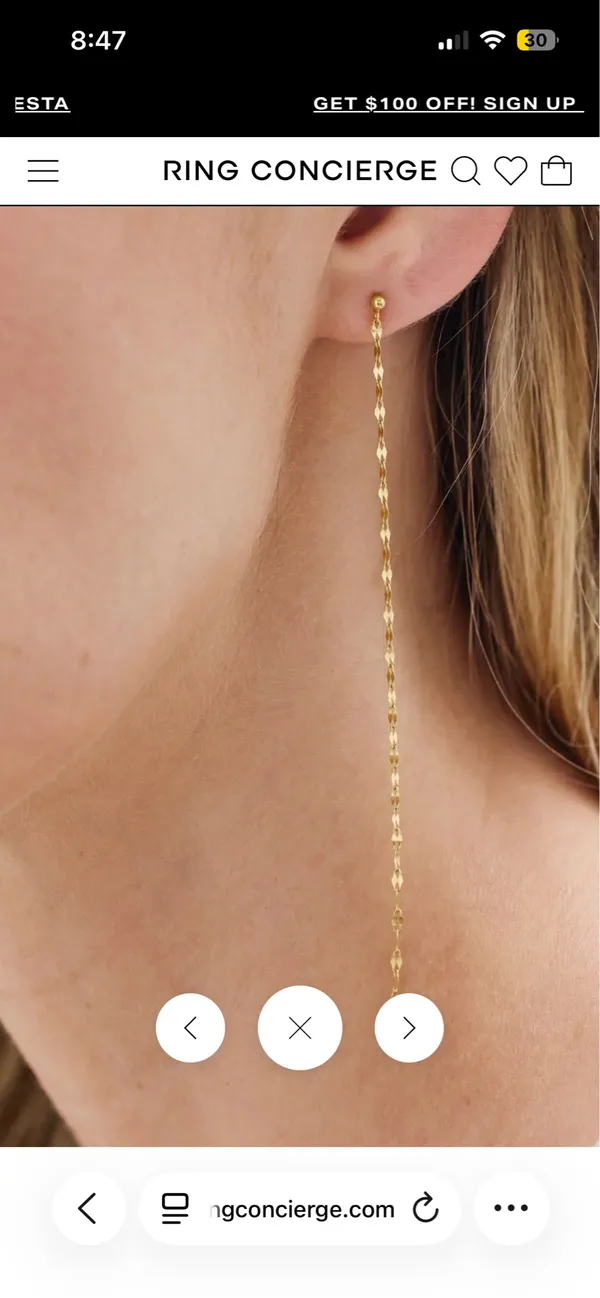 Chain duster earrings 18k gold - Image 2