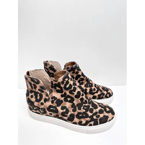 Steve Madden Claud Leopard Print High‎ Top Sneakers Tan Black 6M - Image 3