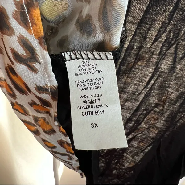Duets Raglan Tee Shirt 3X Leopard Print VICIOUS 98 Long Sleeve Top Y2K Vintage - Image 6