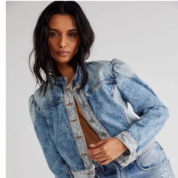 Free People Aubrey Jean Jacket - Image 14