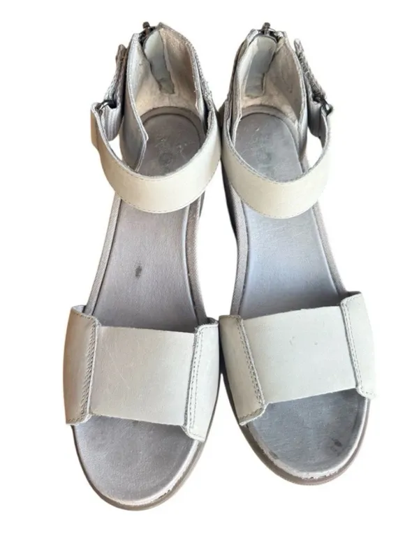 Sorel Womens Leather Gray Wedge Sandals Size 8.5 - Image 4