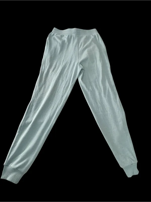 PJ Salvage Light Blue Knit Jogger Pants with Rainbow Accent - Image 5