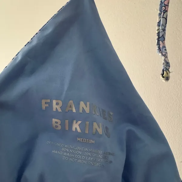 Frankie's Bikinis Tia Blue‎ Floral Triangle Bikini Top - Image 4