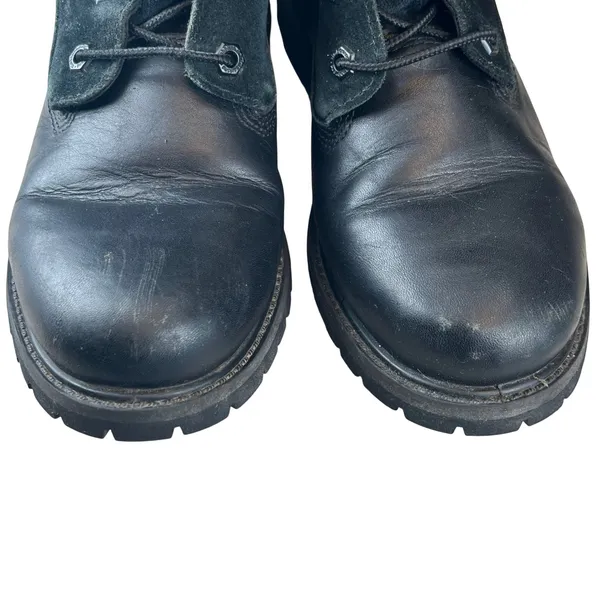 Timberland Womens Combat Boots Black Leather‎ Suede Waterproof 8661A Gorpcore 9 - Image 6