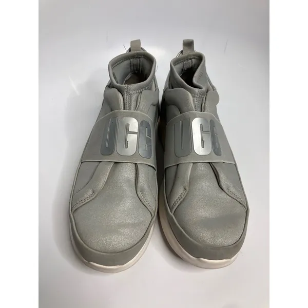UGG Neutra Metallic Slip-On Sneakers Womens 9.5 Silver Good Branded Gore Strap - Image 2