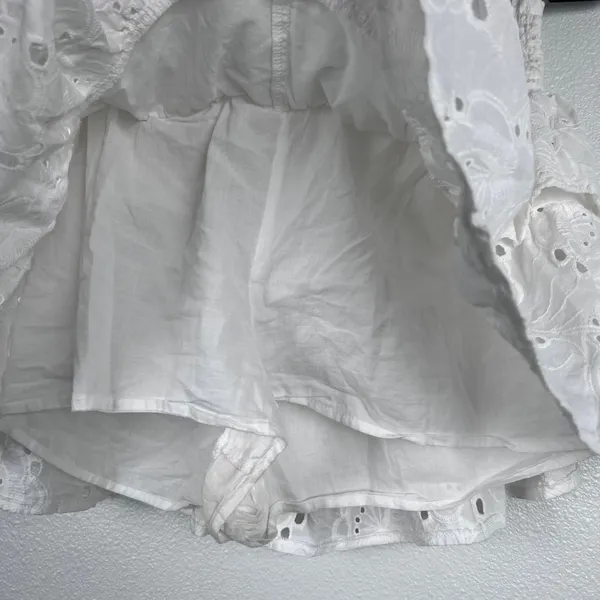 Altar'd State Women's Carrie Tiered‎ Mini Skirt White Sz L - Image 9