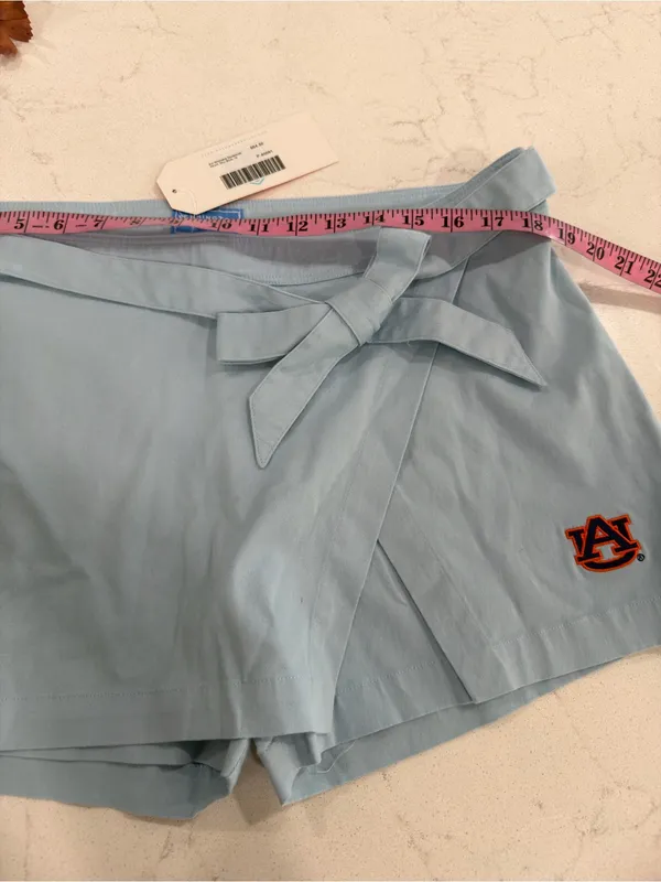 Light Blue Wrap Skort with Side Tie and Embroidered Logo Size 12 - Image 7