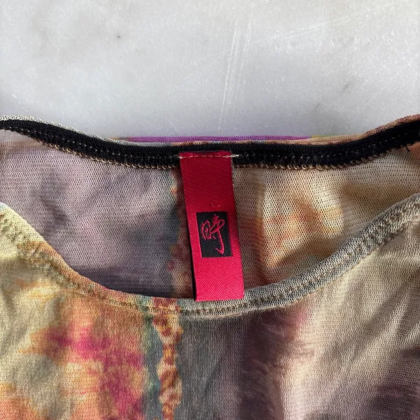 Y2K Vintage Save The Queen Sheer Mesh Big Cat Graphic Top Long Sleeve Size M - Image 4