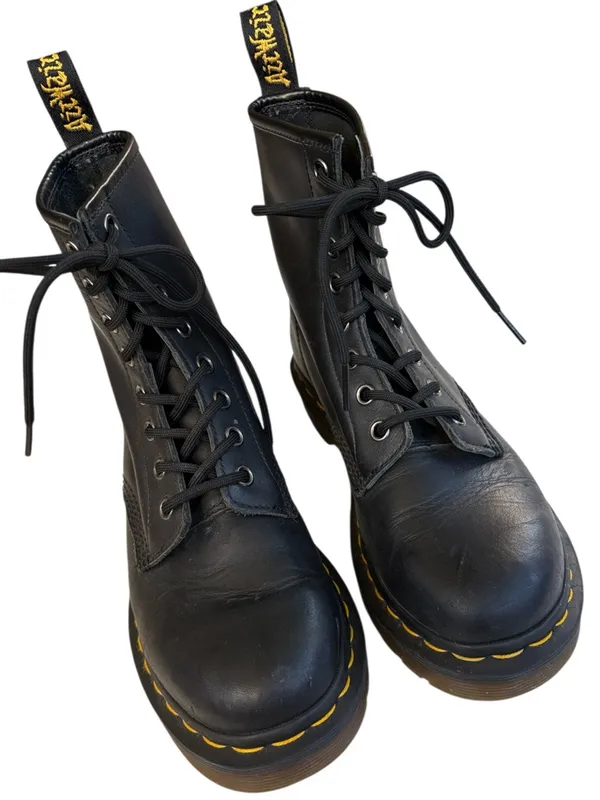 Dr. Martens Leather 1460 8 Eye Boots Black Size 6 - Image 2