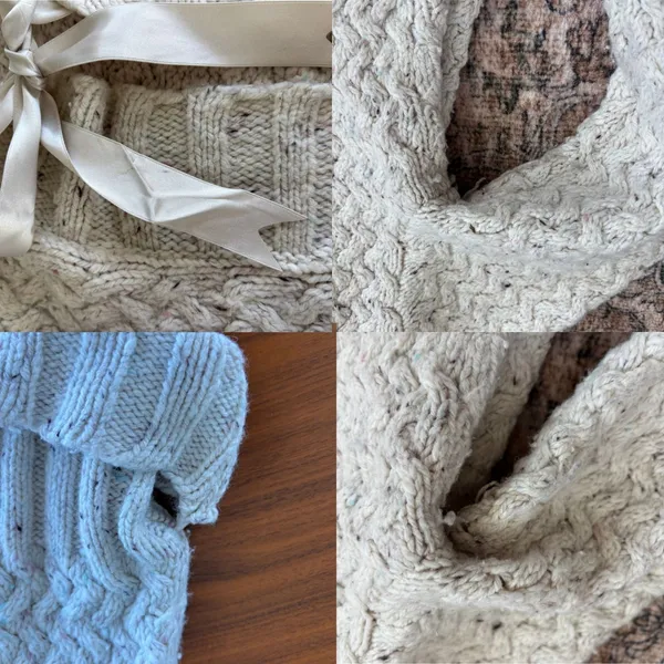 Apt 9 Cardigan Sweater M Cream Cable Knit Ribbon Tie Front Coquette Cozy Cottage - Image 5