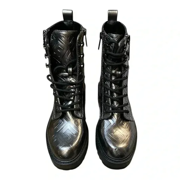 🆕Guess Fearne Pewter Combat Boots & Box - Image 2