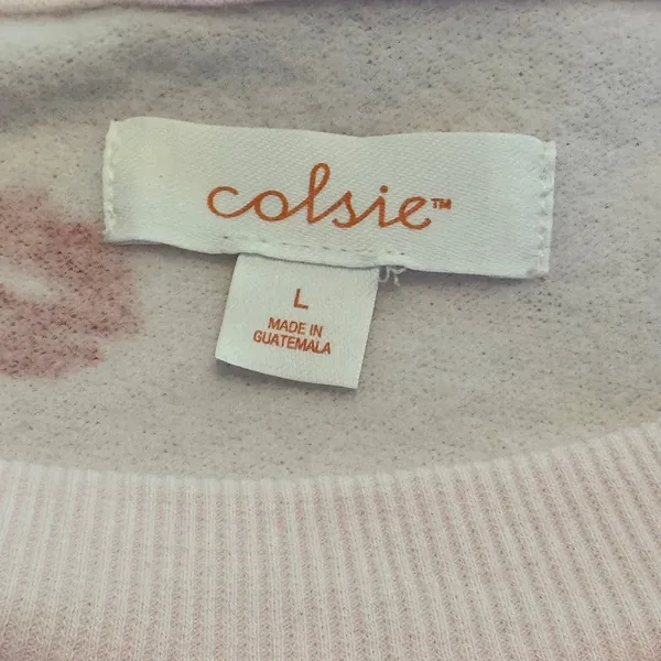 Colsie Womens Pink Red Lipstick Kiss Print Crewneck Sweatshirt Large‎ NEW - Image 3