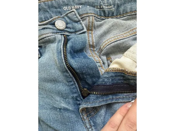 Old Navy Light Blue High Rise Straight Leg Jeans Size 0 - Image 2