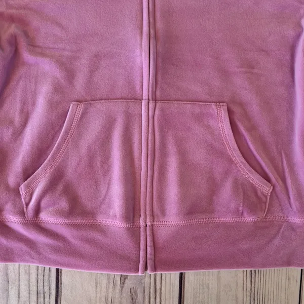 Juicy Couture Dewberry Pink Velour Rhinestone Short Zip Hoodie Set - Image 3