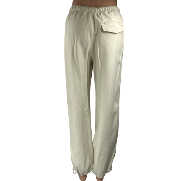 Aritzia TNA Women's Cream White High Rise Straight Leg Trousers Jogger Pants S - Image 3